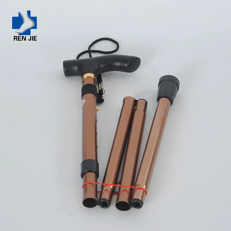 Aluminum Alloy Shock Absorbers T-Handle Walking Hiking Climbing Stick for Outdoor Hiking