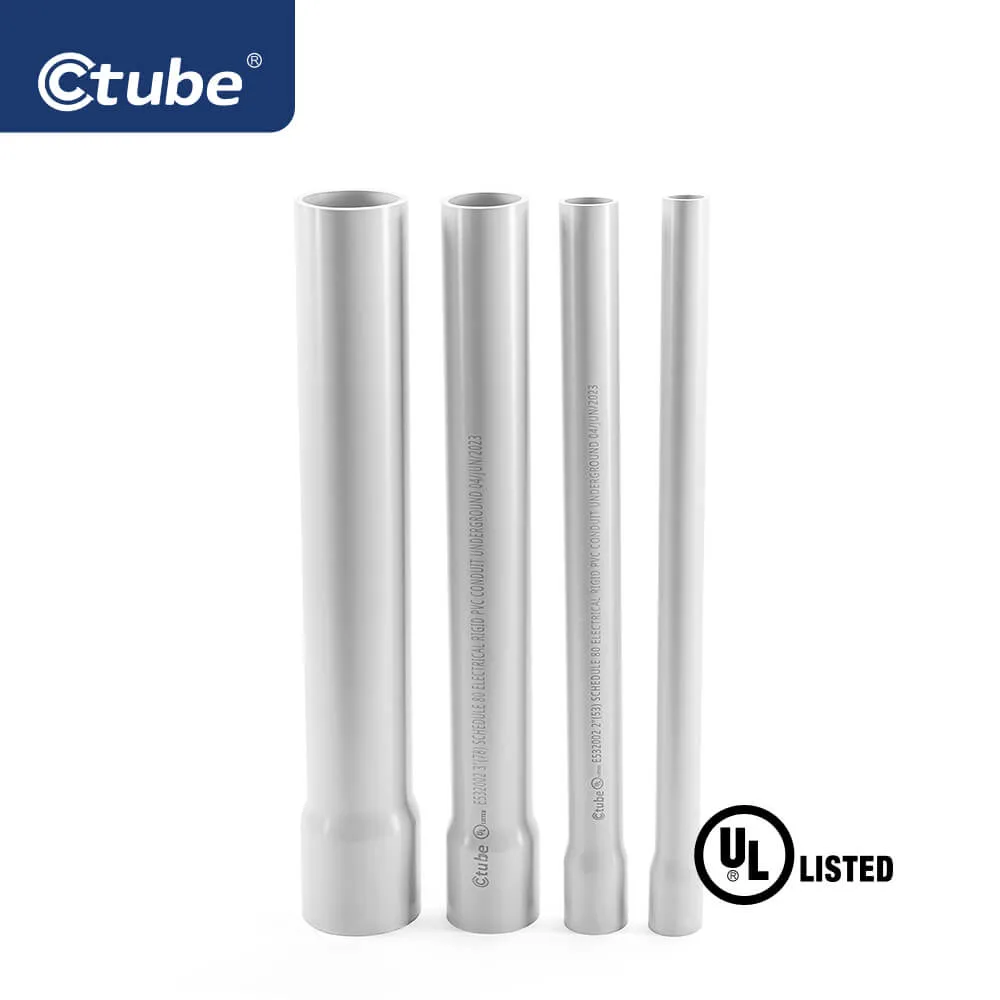 UL651 2-Inch Sch80 Rigid PVC Solar Conduit Trustworthy Suppliers with Sunlight Resistant