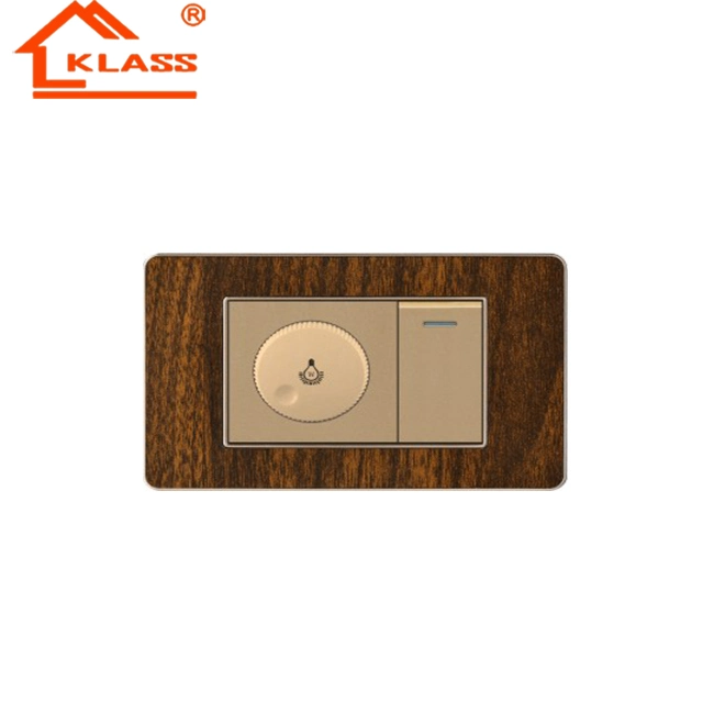 PC Copper Material with Wooden Color 118mm*72.5mm Switch for Home