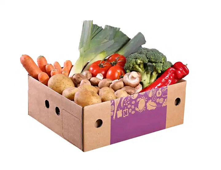 Fabricante Custom Frutas Verduras Embalaje Caja de papel impresión a todo color