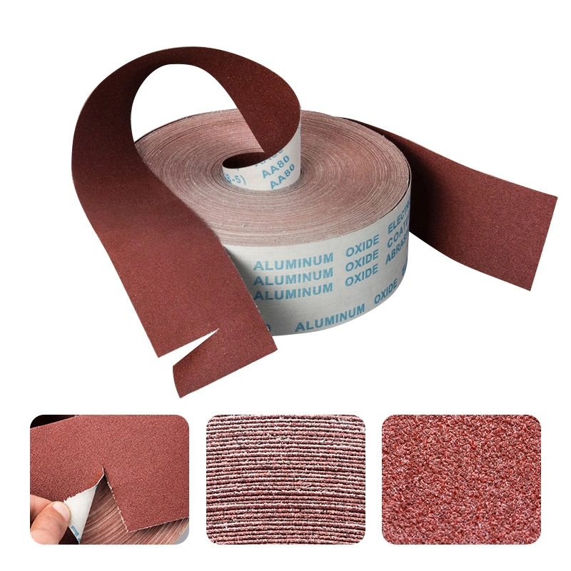 4 Inch 100mm*50m Abrasive Cloth Rolls Red Aluminum Oxide Sand Cloth for Grinding Metal