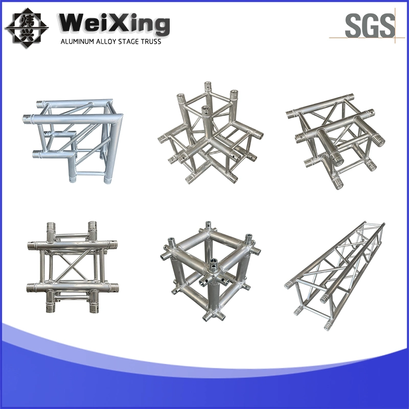 Weixing Aluminum Line Array Sound Project Audio Screw Global Speaker Truss Spigot Global Truss 90 Degree Corner T-Junction Cube Connector 2way 3way 4way