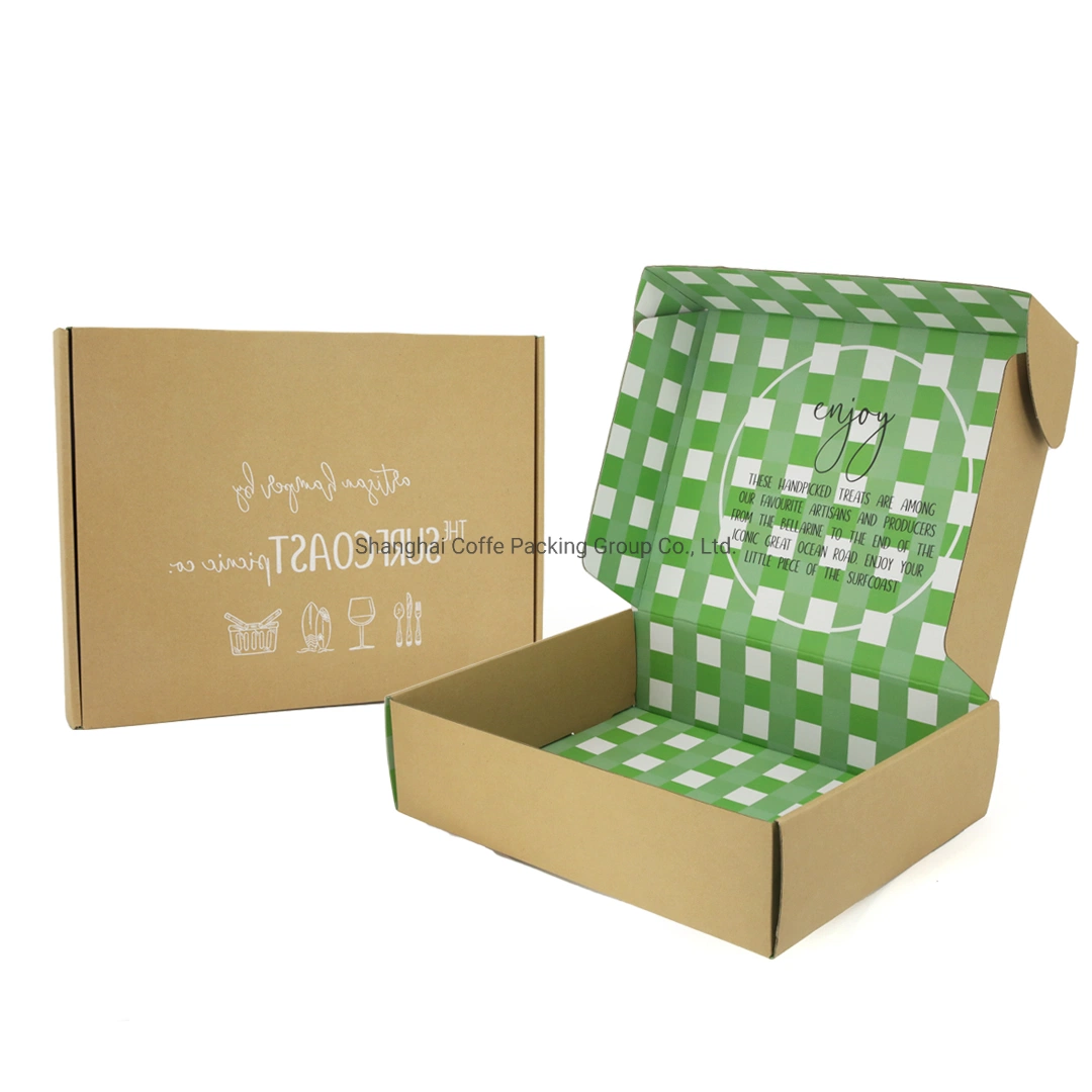 Custom Printing Natural Brown Corrugated Mailer Box Eco-Friendly Clothes Hat Underwear Packaging Box Shipping Box