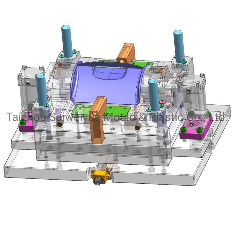 Plastic Garbage Can Mold Waste Bin PP Flap Double Cover Injection Mould