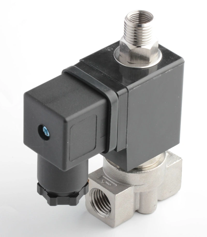 Xhnotion 3n de la serie 3 Camino SS316L de acero inoxidable 24VDC de rosca G1/4" de la válvula de solenoide