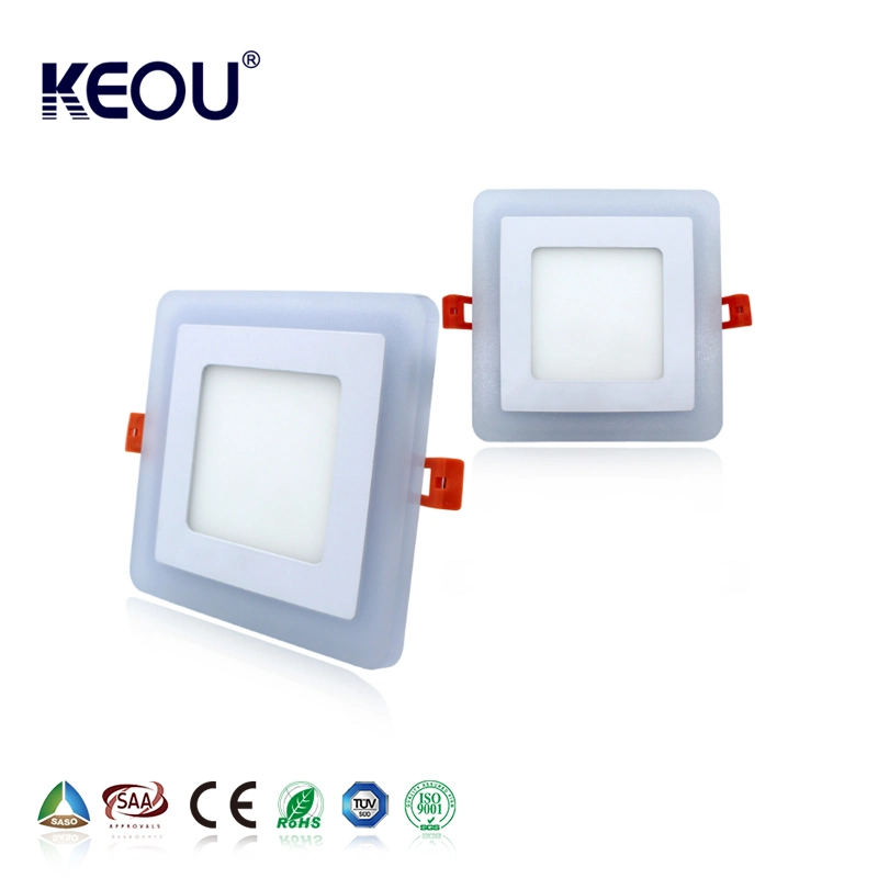 Keou Wholesale/Supplier Bi Color LED Slim Panel Light Recessed Lamp 6W