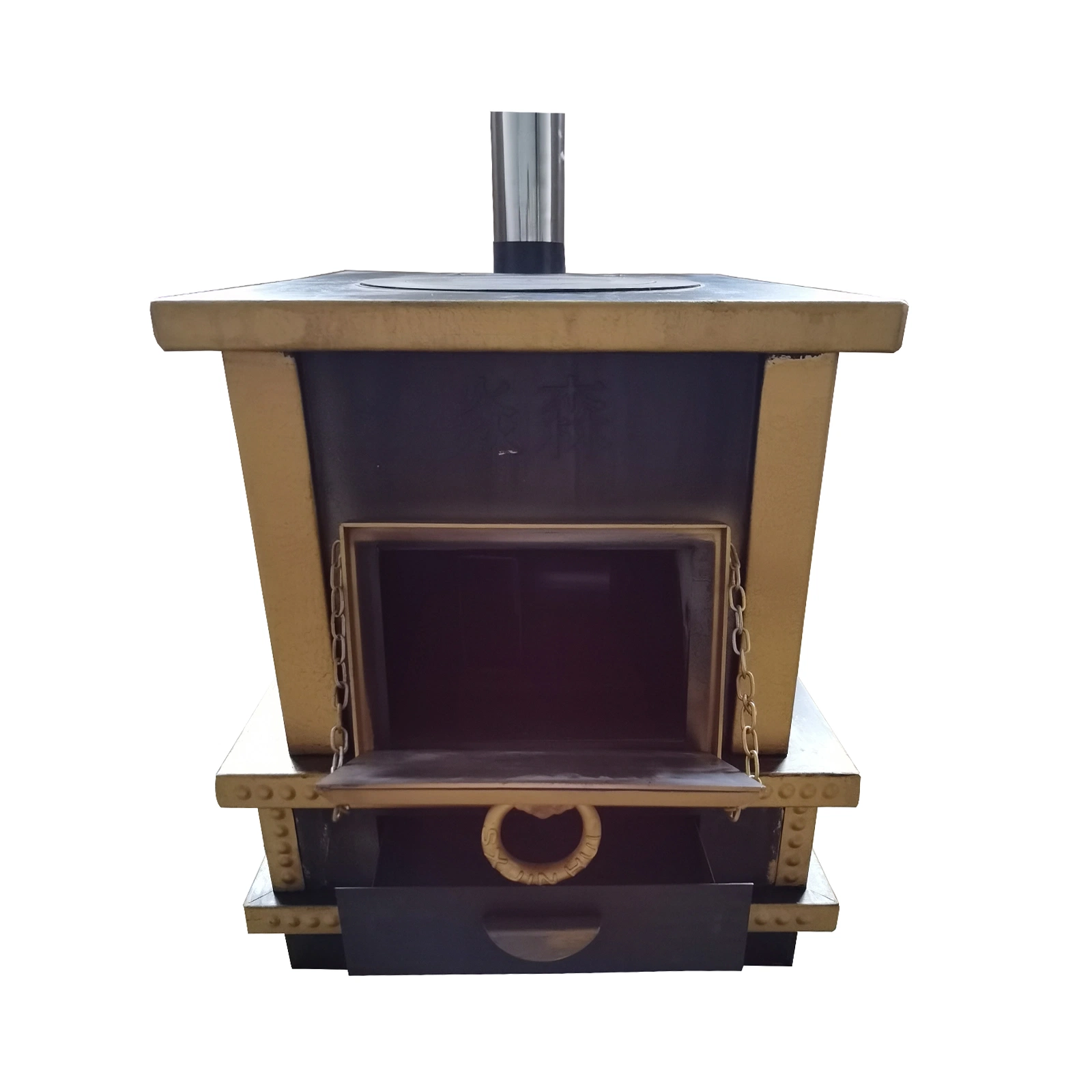 Iron Wood-Burning Fireplace Indoor Heating Chimney Firewood Fireplace