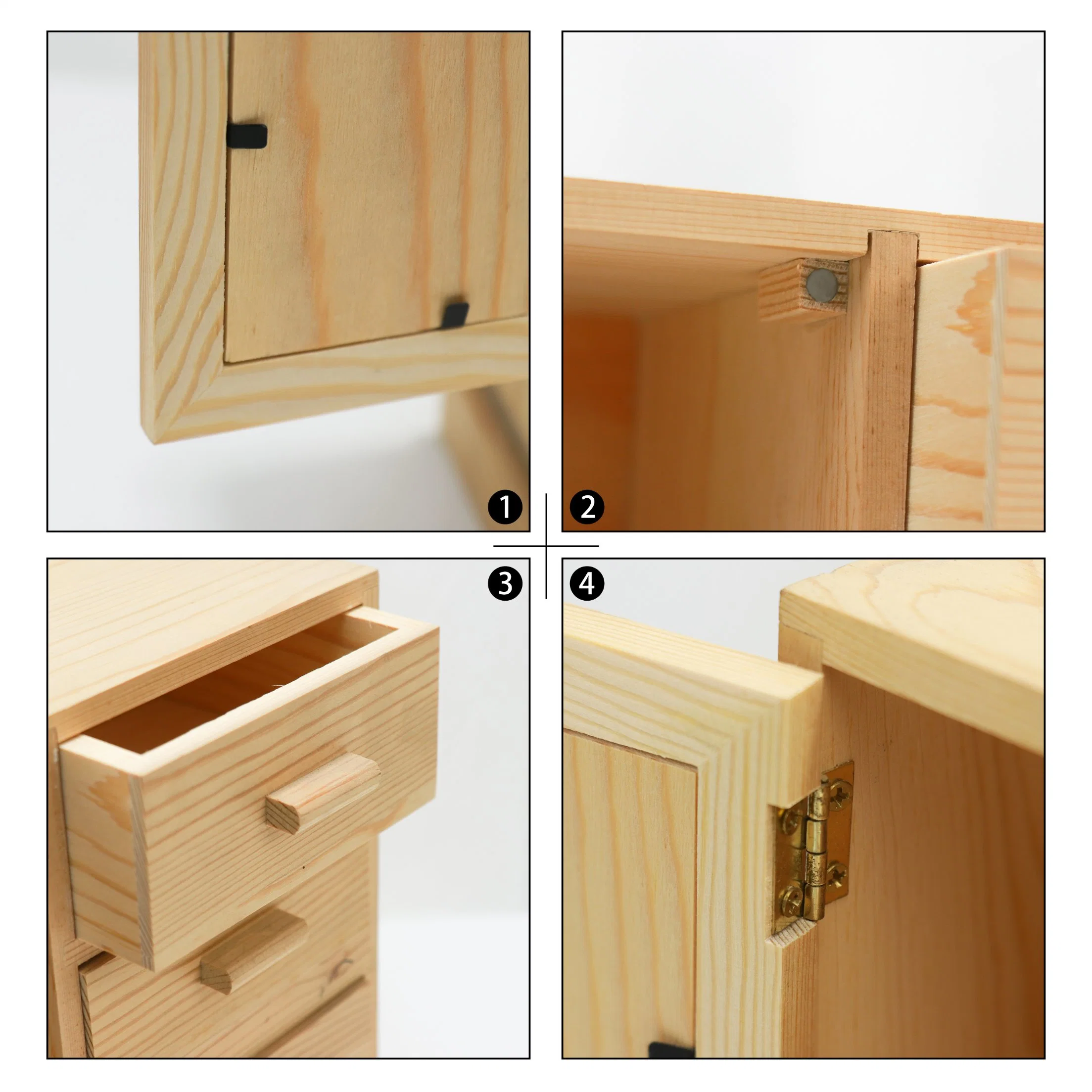 New Style Wooden Bamboo Desk Organizer Box with Drawers for Home