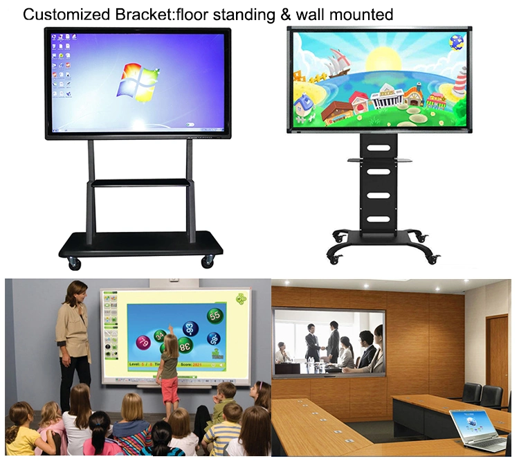 Monitor táctil interactiva de 70 pulgadas LCD HD de la Junta Publicidad Smart Office pizarra digital para la escuela