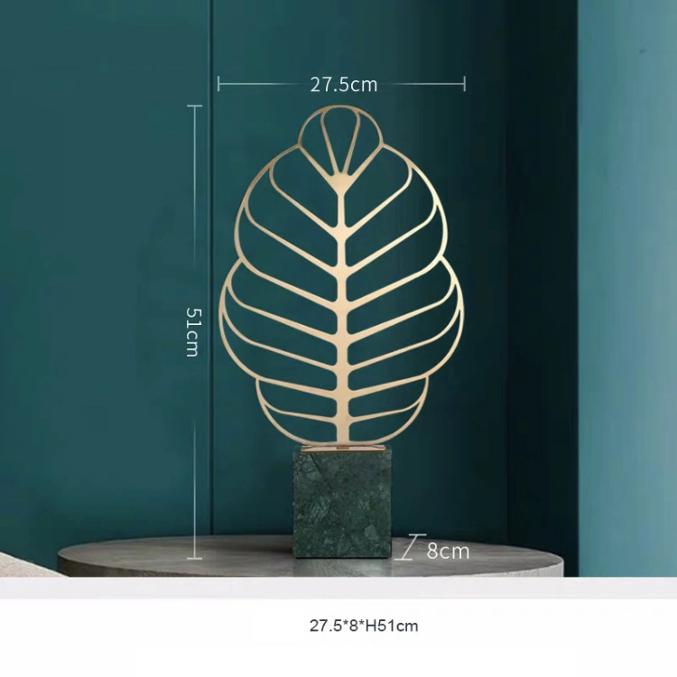 Light Luxury Decoration Living Room Entrance Ornaments Stainless Steel Banana Leaf Crafts Creative Model Room Indoor Accessories