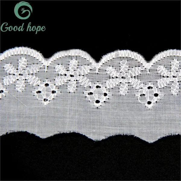 Customized Dyeing Polyester Cotton Embroidery Lace Fabric Swiss Bridal Fashion Design Tc Gpo Lace for Garment Fashion Clothing Accessories