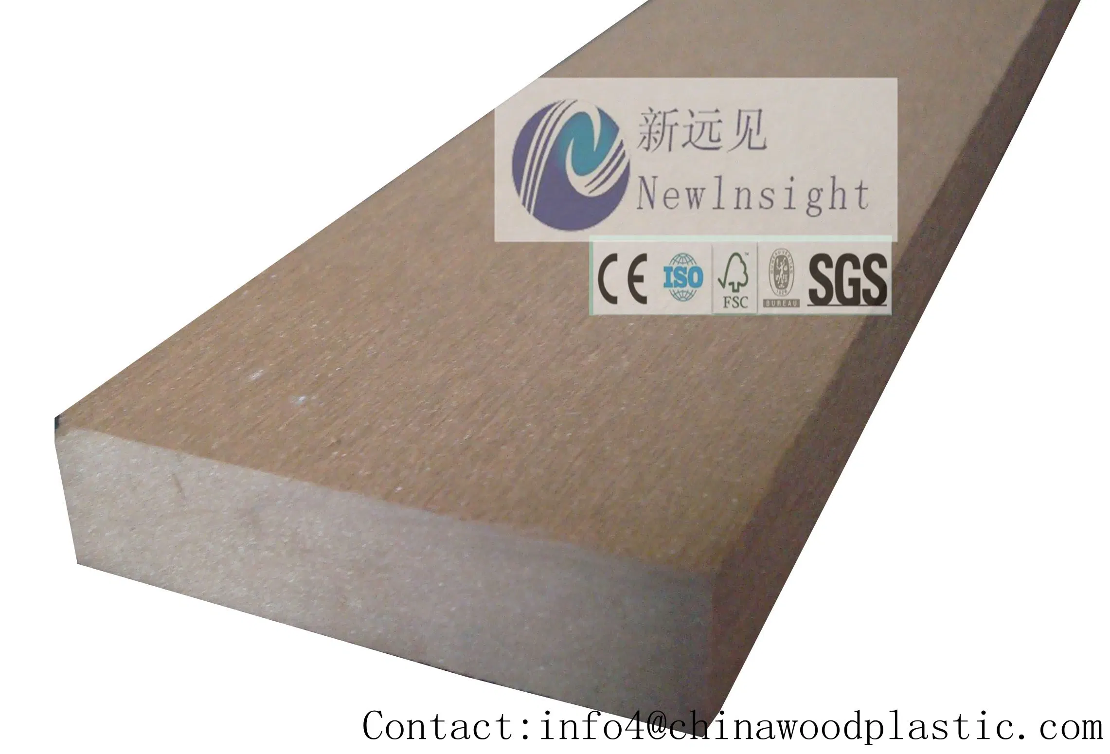 69*18mm compuesto de plástico madera tablón con CE, FSC, SGS, Certificado