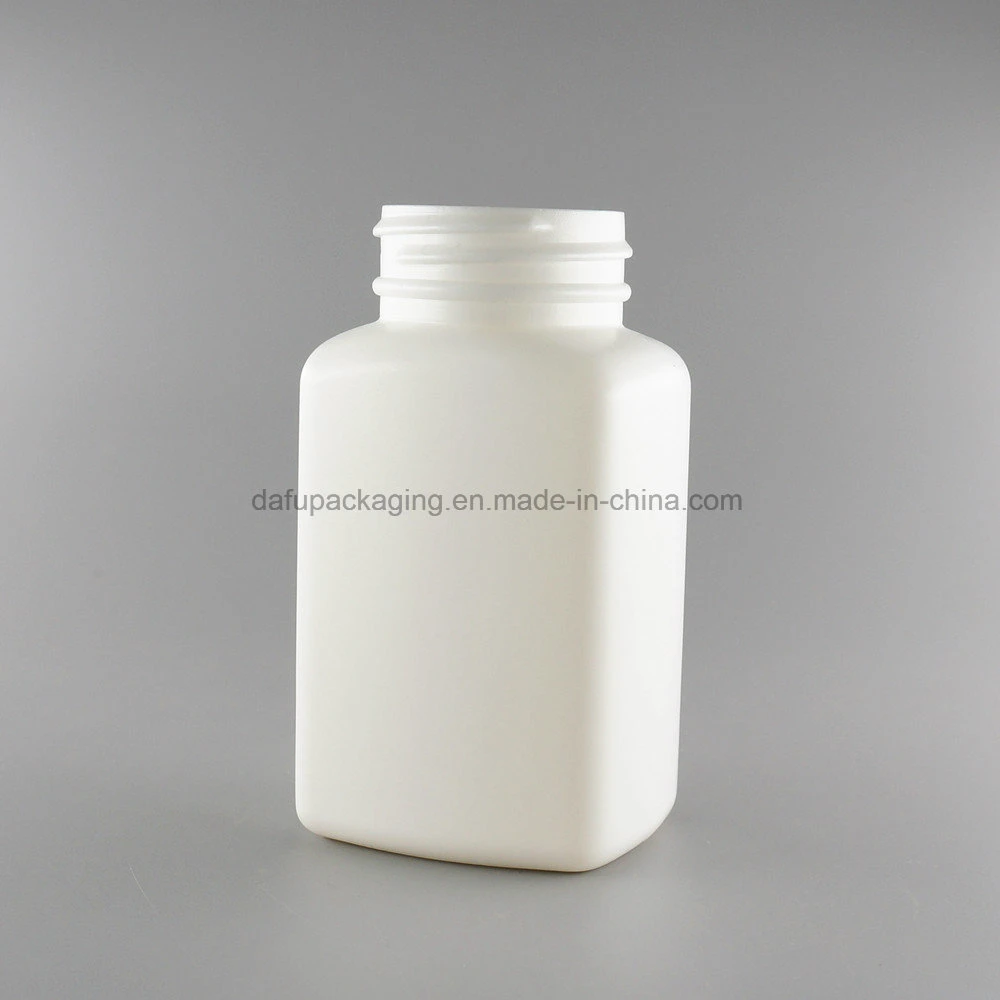 Plastic Packaging 150ml HDPE Rectangular Capsule Bottle with Cap