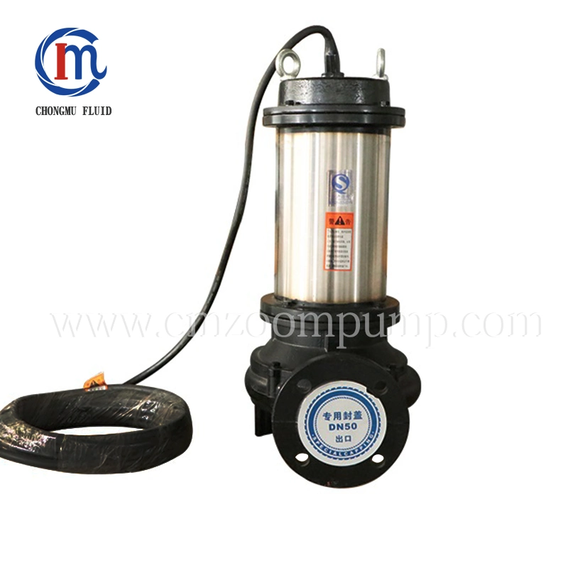 Non-Clogging Submersible Dirty Waste Water Drainage Pump Vertical Stainless Steel Sludge Centrifugal Pump Wq Submersible Cutter Grinder Mining Sewage Pump