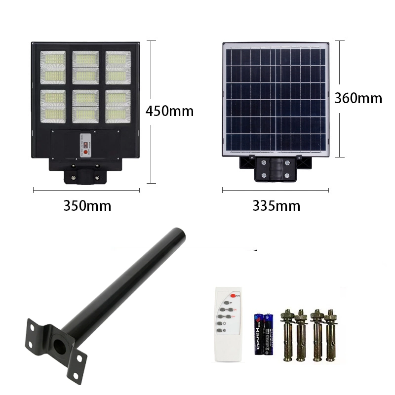 600 W 800 W 1 000 W à économie d'énergie, extérieur, étanche, tout-en-un Un panneau d'alimentation intégré ABS à commande à distance à LED solaire Lampe d'éclairage de rue portable