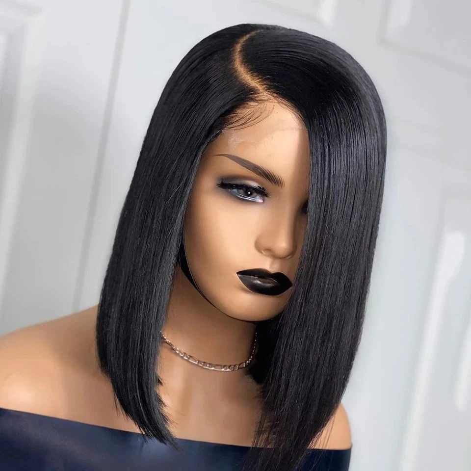 Kbeth Human Hair Wig for Black Women Beauty Girls Full Lace Wholesale/Supplier 14 Inch Remy Straight Bob Style Short Brazilian Front Wig Virgin Wigs with Baby Hair
