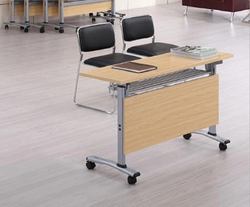 Office Meeting Training Folding Study Table Folding Desk with Wheels