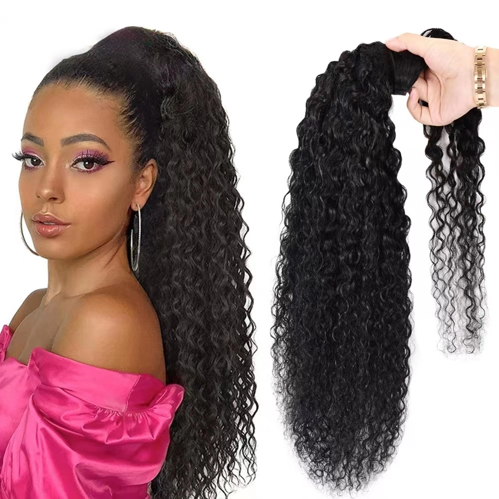 Top Quality Remy Hair Cuticle Aligned Long Hair Ponytail Real Humans Hair Wig Extensions for Black Women