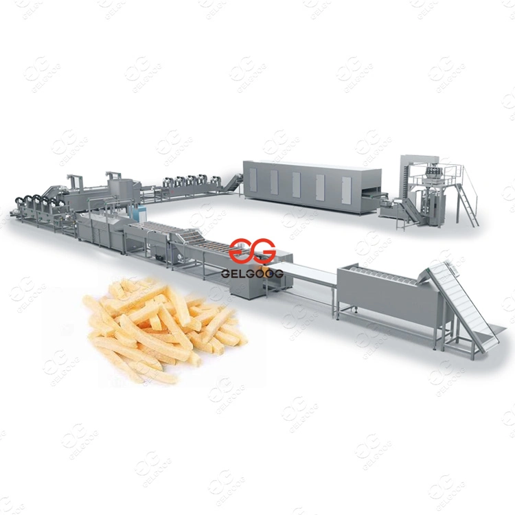 Batatas fritas congeladas fazendo a linha de produção de batatas fritas Custo da fábrica