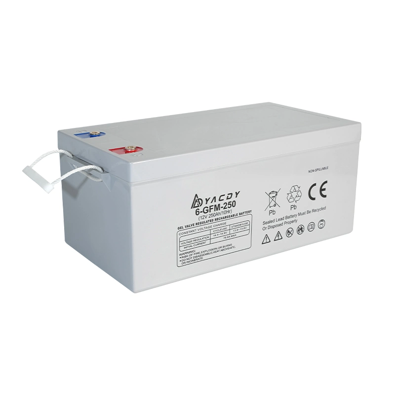 12V250ah ciclo profundo recargable Mantenimiento libre UPS AGM Gel Batería de almacenamiento