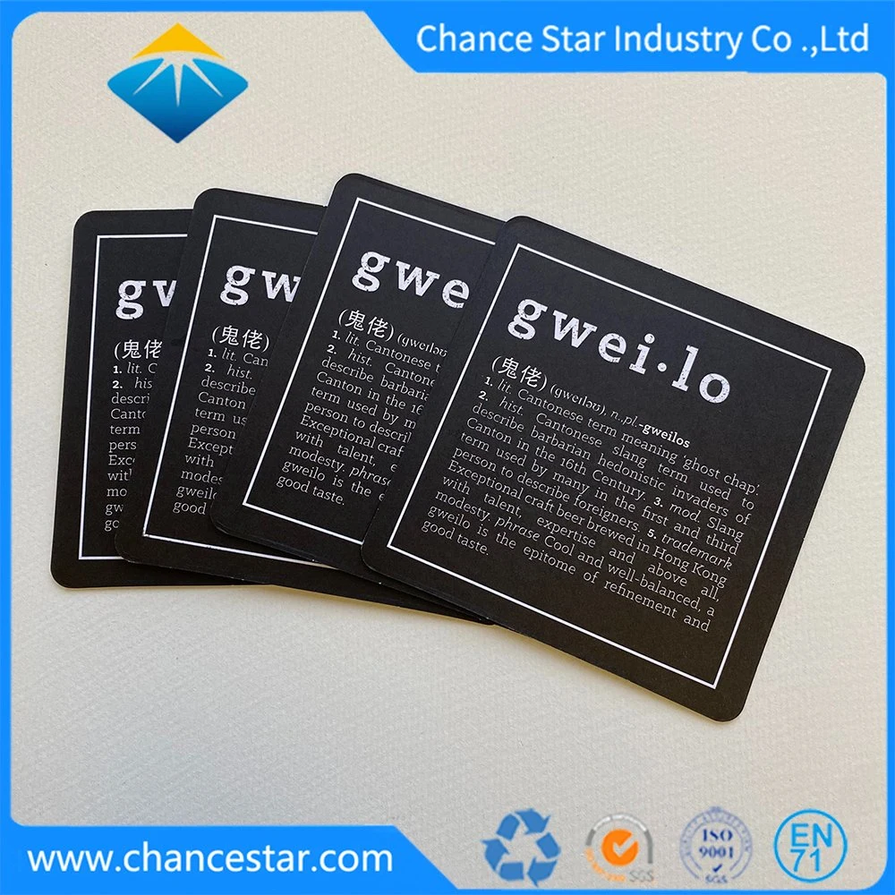 Custom Logo Printing Black Paper Beverage Coaster for Hotel