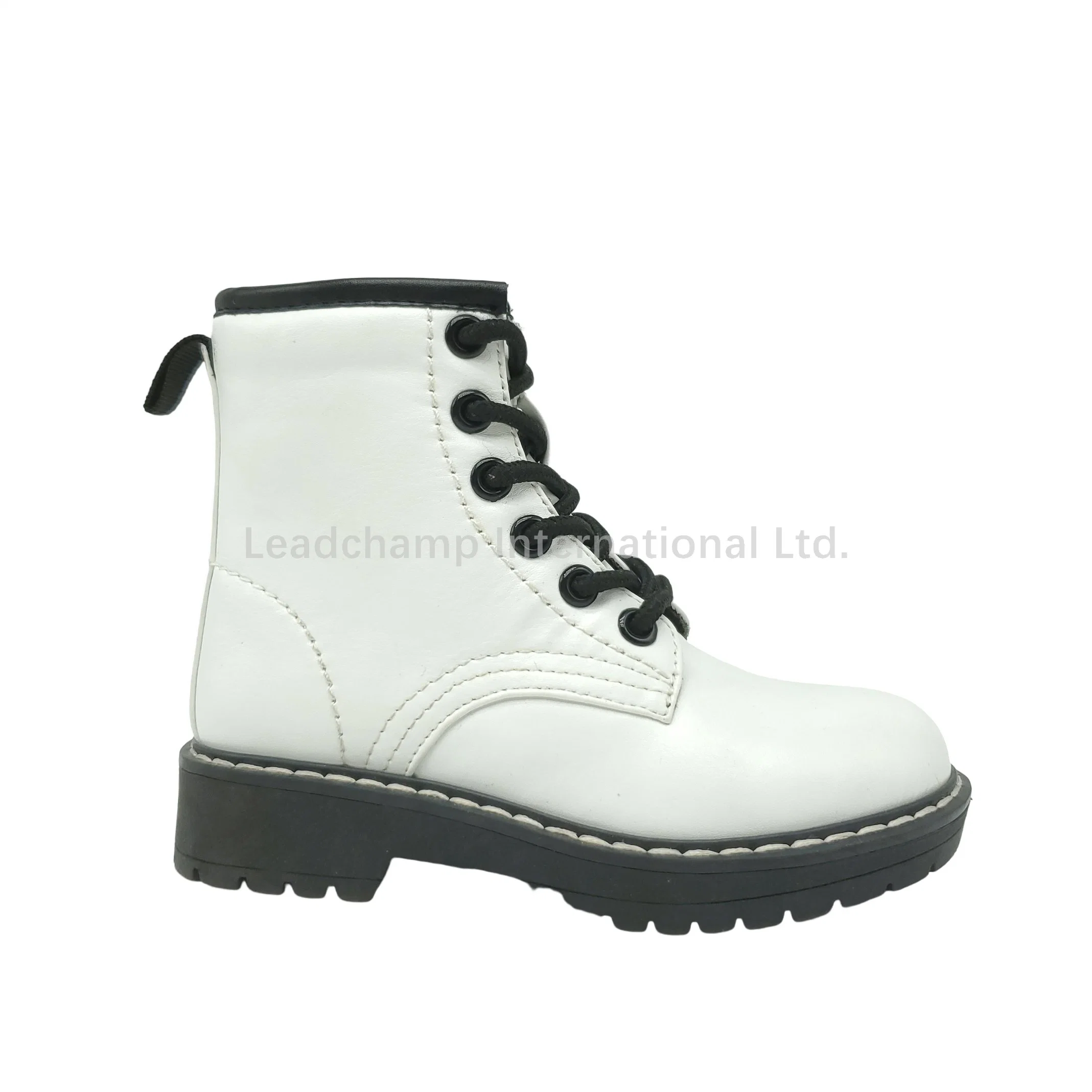 Children Fashion Simple White PU Flat Leisure Boots