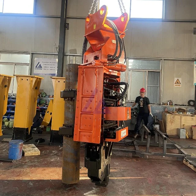 7-12 M Stahlrohr Pile Side Grip Vibro Hammer Hydraulic Stapeltreiber