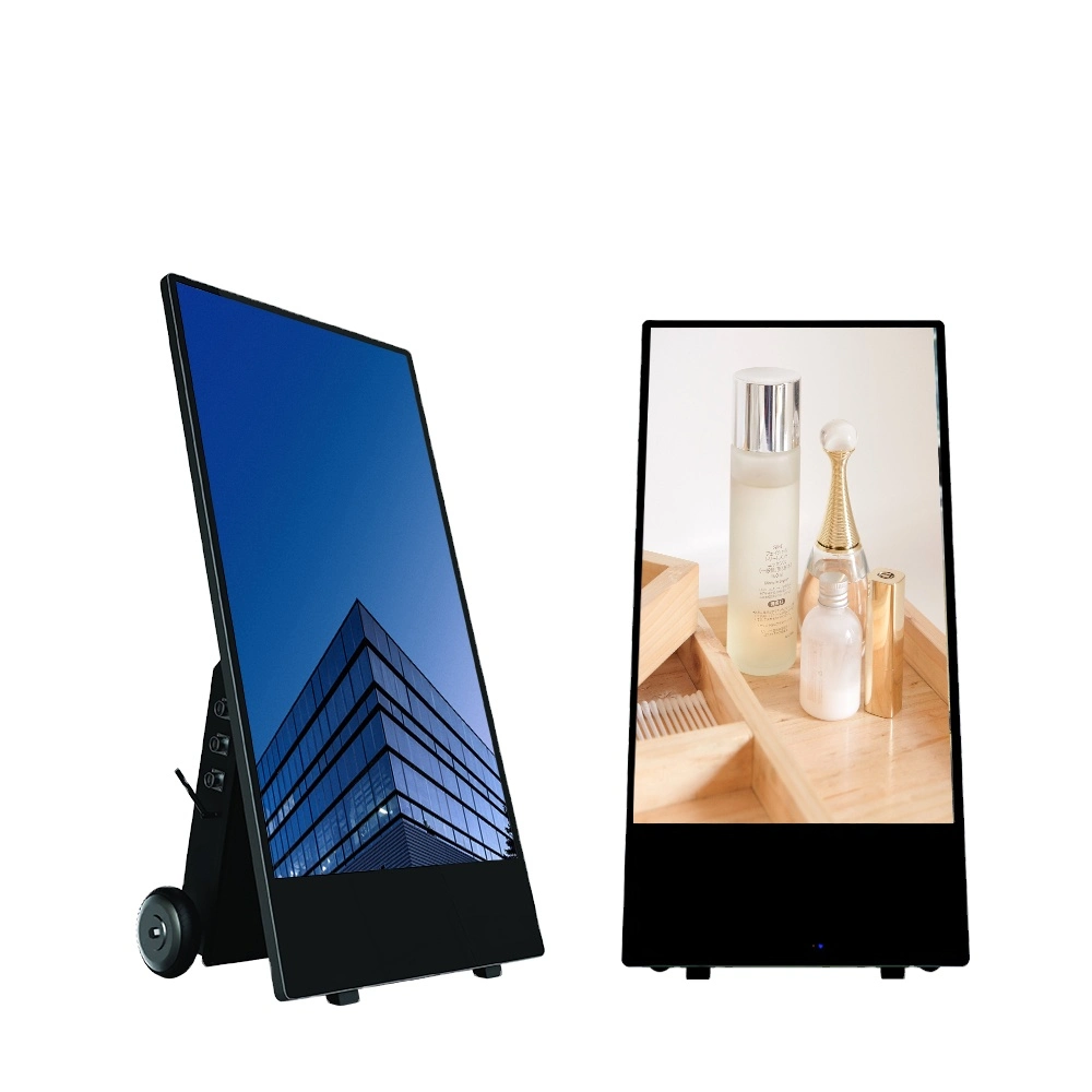 43 Inch High Brightness Portable Outdoor Digital Signage Portable Outdoor Advertising Player Media WiFi Android Ad Player with Rechargeable Powered Battery