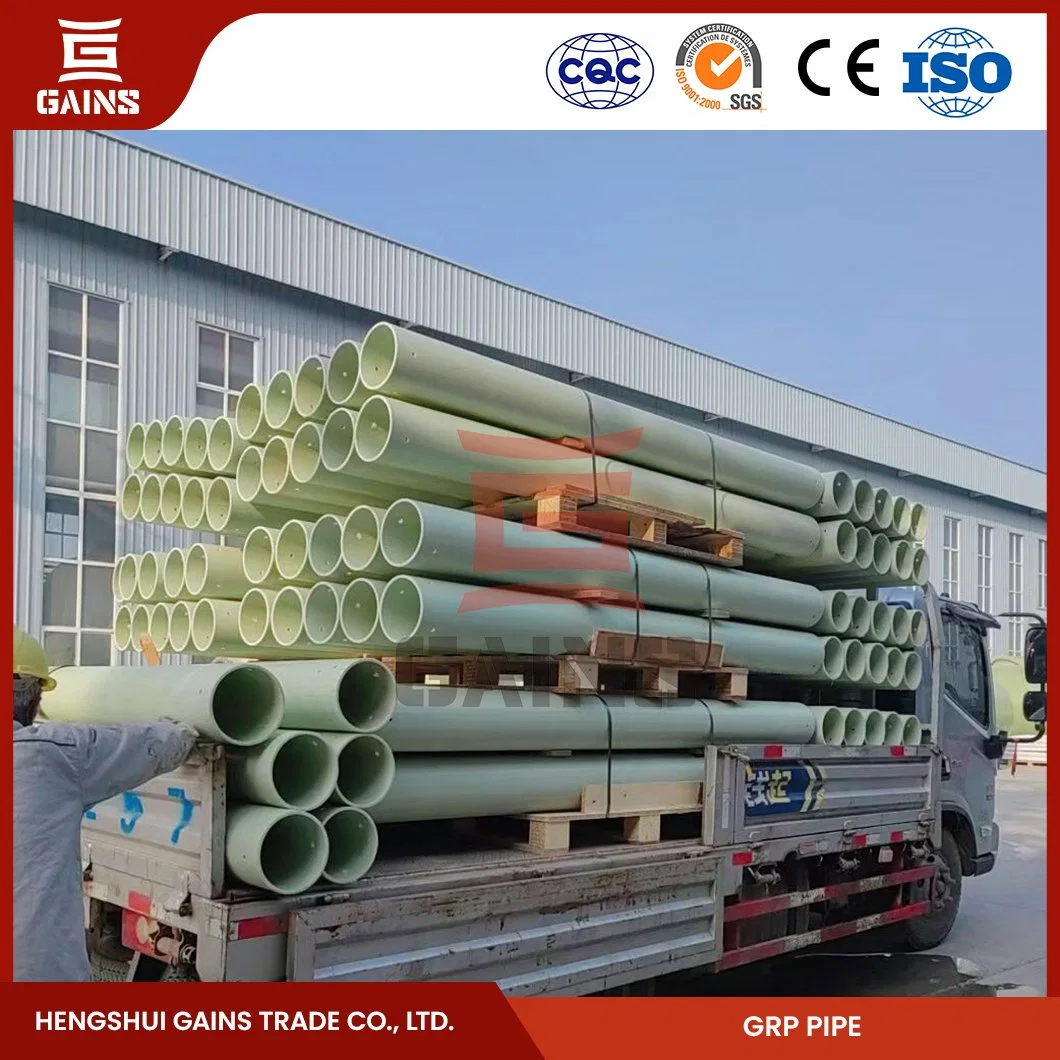 Gains GRP Pipe 350mm Suppliers High Pressure Fiberglass Pipe 2000mm China Styrene Fiberglass Chemical Pipe