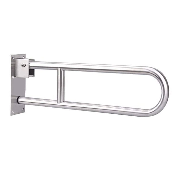 Stainless Steel Flip-up Screw-in Bathroom Grab Bar Toilet Safety Rails for Elderly