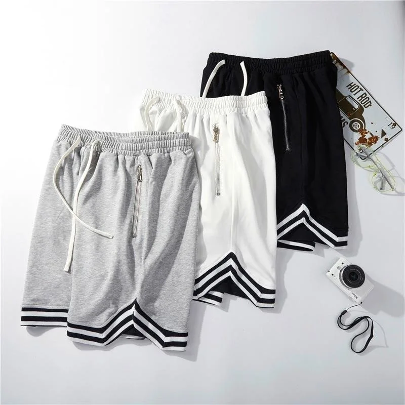 Sommer Sport Atmungsaktive Basketball Shorts Casual Cotton Terry Lauf Kordelzug Farbblockierte Trainingsshorts