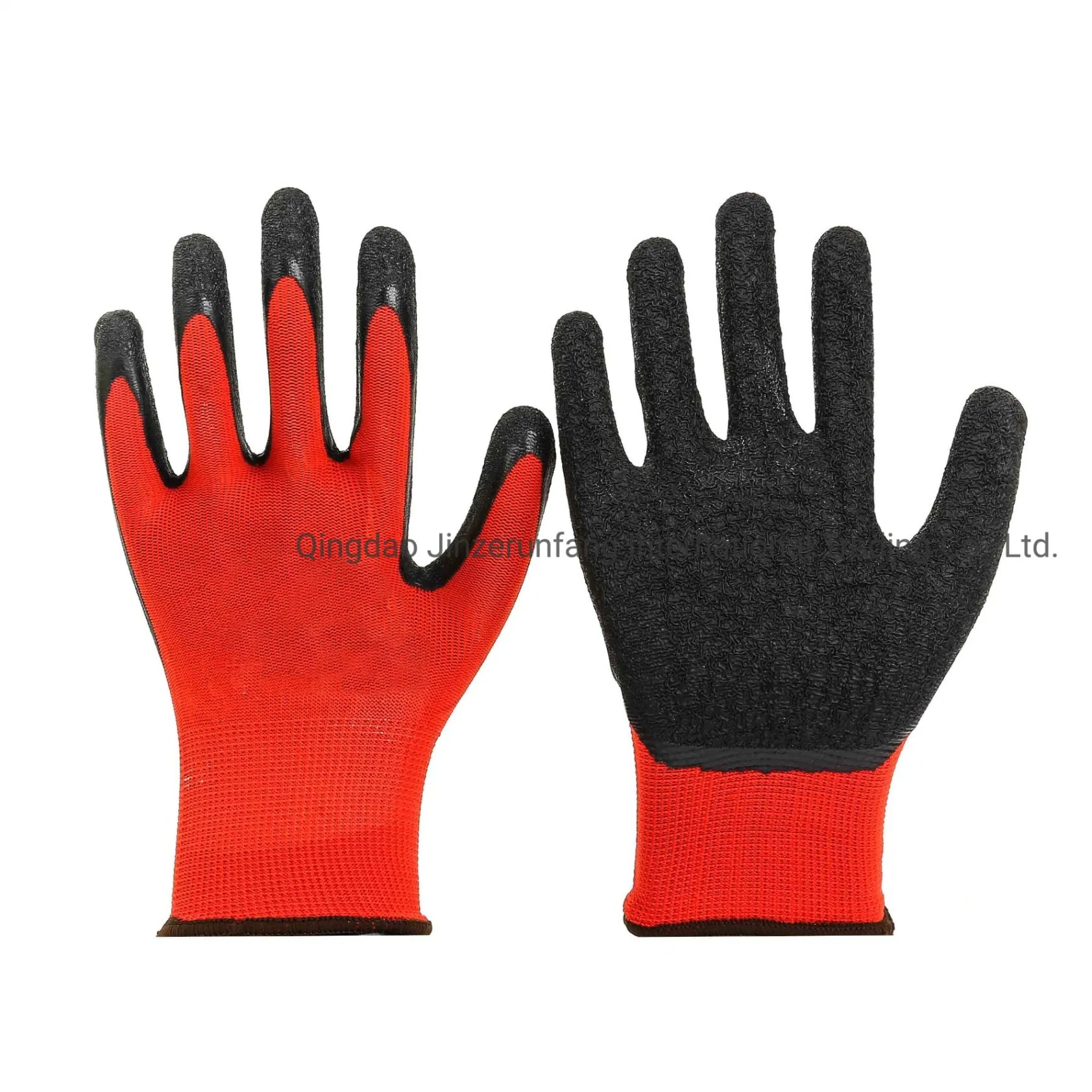 Antistatique enduits de latex de caoutchouc noir industriel 13G Polyester rouge travailler la main de la sécurité des gants de travail