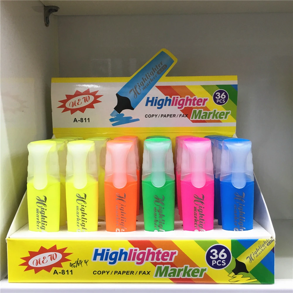 Surligneur marqueur fluorescent pour fournitures de bureau d'école