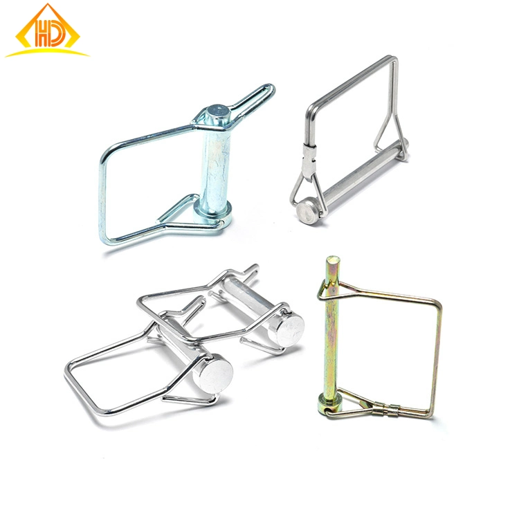 A2 A4 Stainless Steel Carbon Steel with Blue Yellow Zinc Square D Shape Hitch Tab Wire Lock Pin