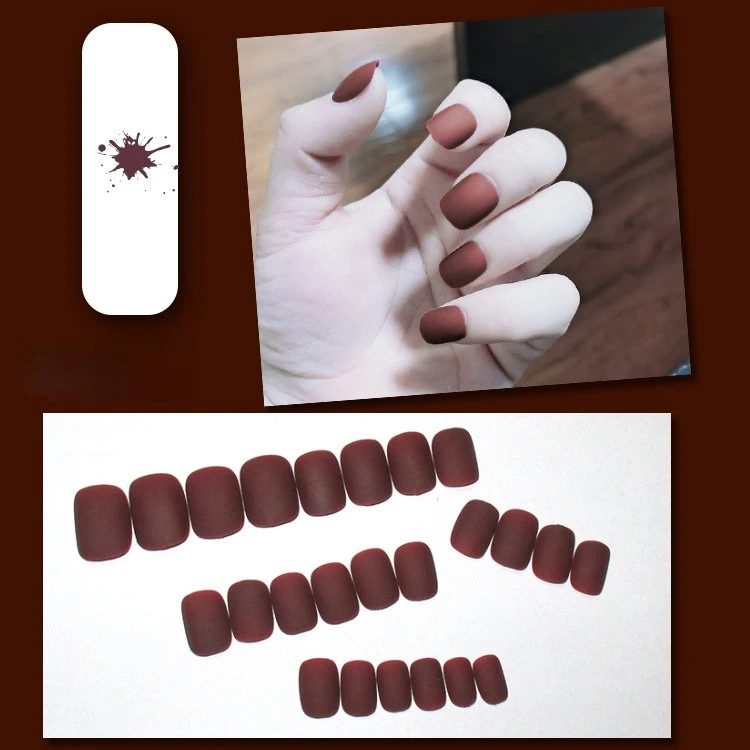 Vendor Artificial Fingernails False Nail Kit Rhinestones Long Coffin Full Cover Press on Nails