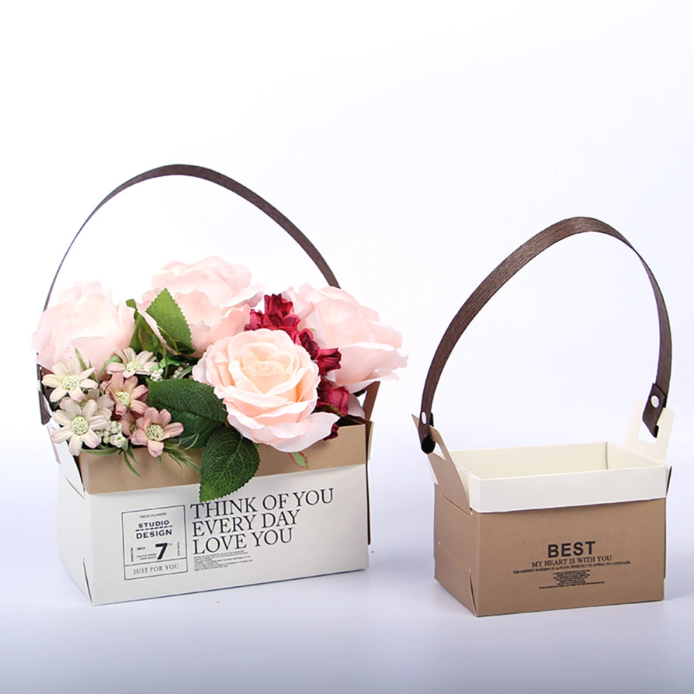 The Newest 2020 Popular and Beautiful Colorful Kraft Coated Flower Bag Mother Day Paper Box for Gifts