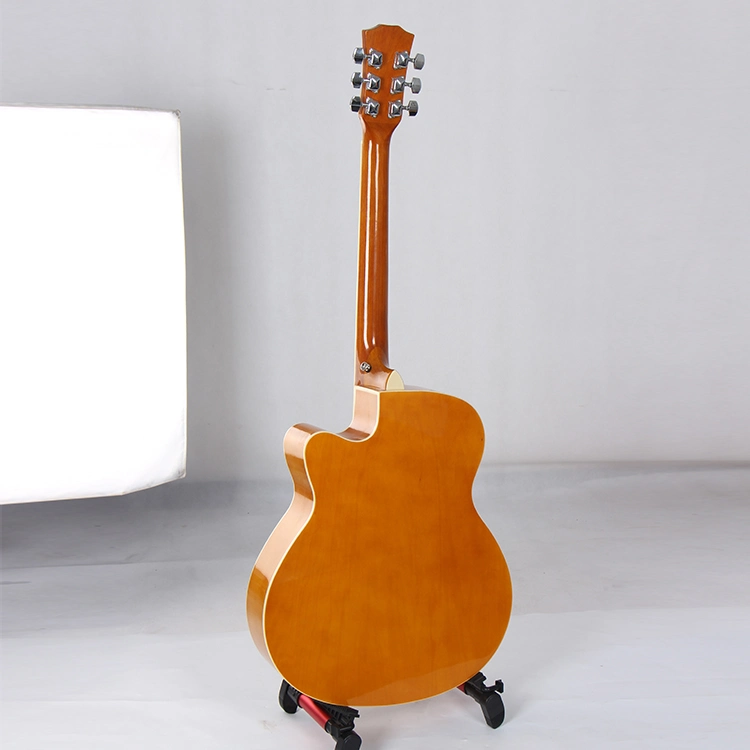 Fábrica de Aduanas instrumentos musicales de madera Jazz Guitarra Folk Guitarra High Guitars brillante Principiante 40inch Basswood Colorful Guitarra acústica