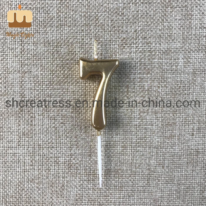 Fancy Gold Number 7 Birthday Candle Wholesale/Supplier