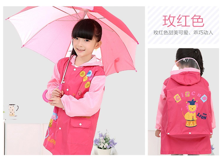 Toddler Kids Rabbit UFO Raincoat Yellow Duck Rabbit Hands Free Umbrella