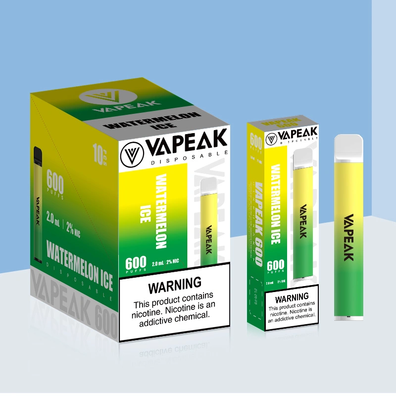 2022 Neu Vapeak Mesh Bar 600 Puffs Einweg ecig mit Tpd Apporvel