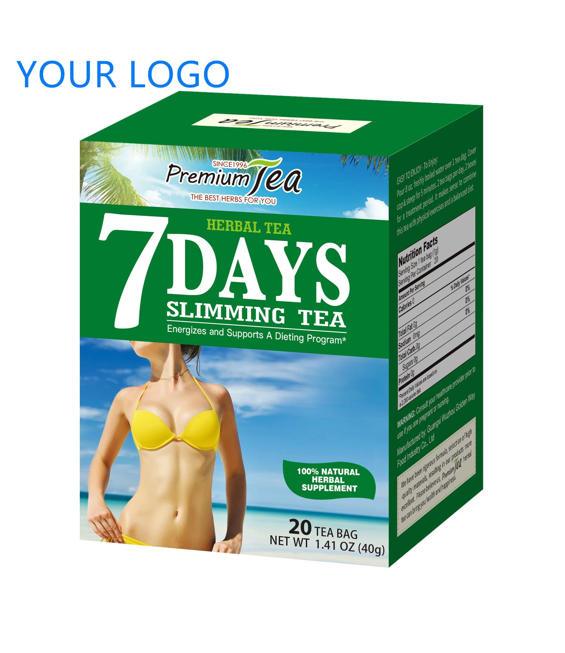 Настраиваемые 7 дней травяной потеря веса похудение чай