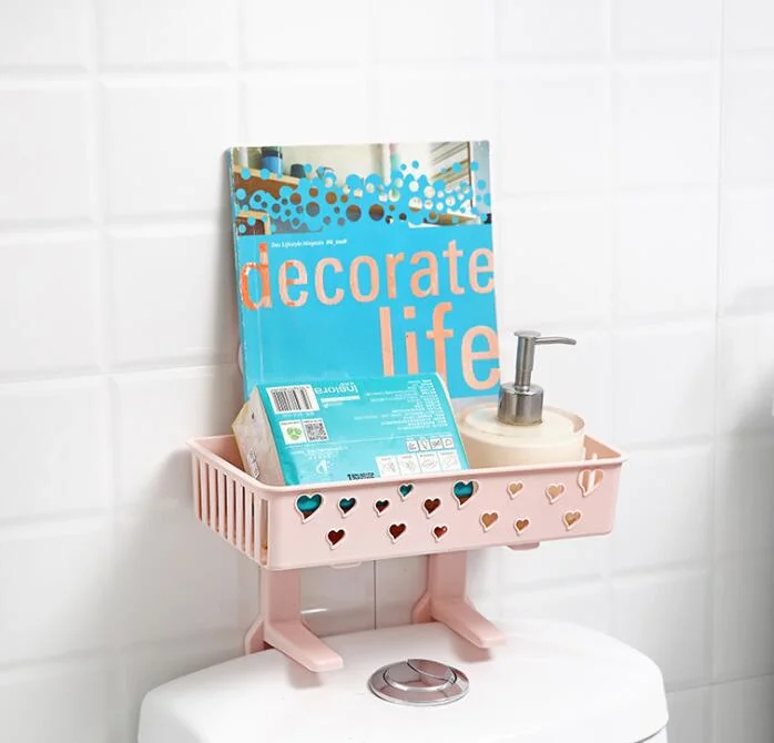 No Drill Plastic Toilet Paper Holder Bathroom Storage Rack Stand