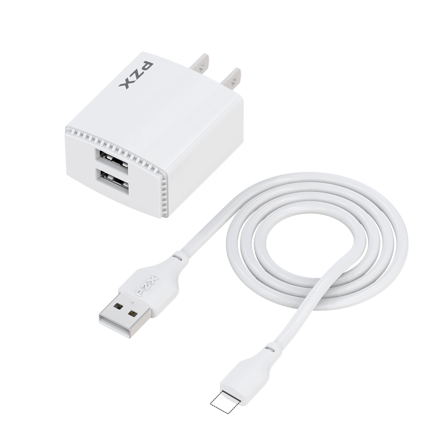 Kit de charge rapide pour téléphone mobile Pzx P06 Android&amp;Lightning&amp;Type C.