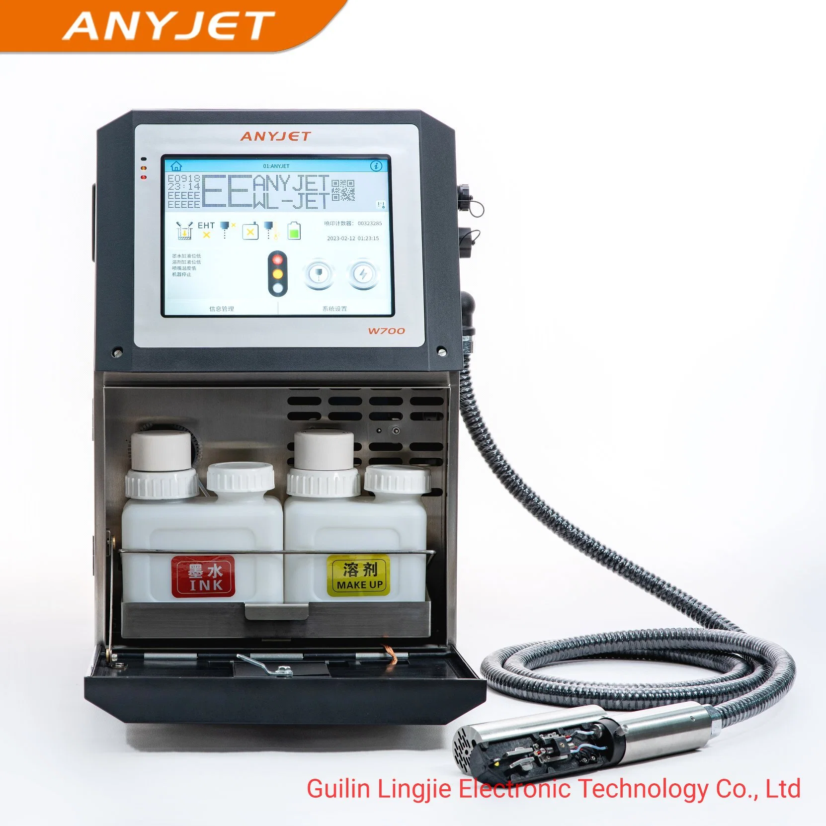 Anyjet Machine de marquage laser à écran tactile Imprimante à jet d'encre à caractères petits Cij