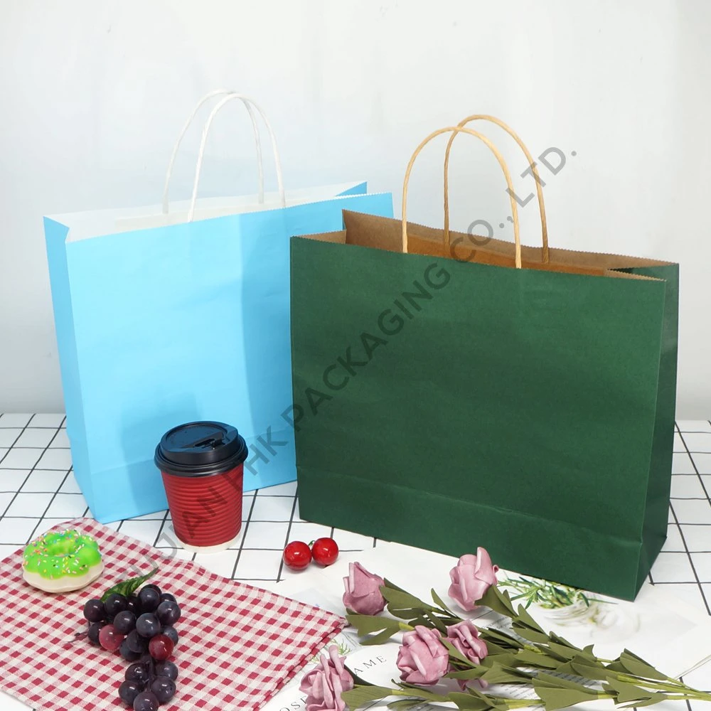 FDA/EU Packaging Paper Bag with Logo Printing Togo Delivery Bag