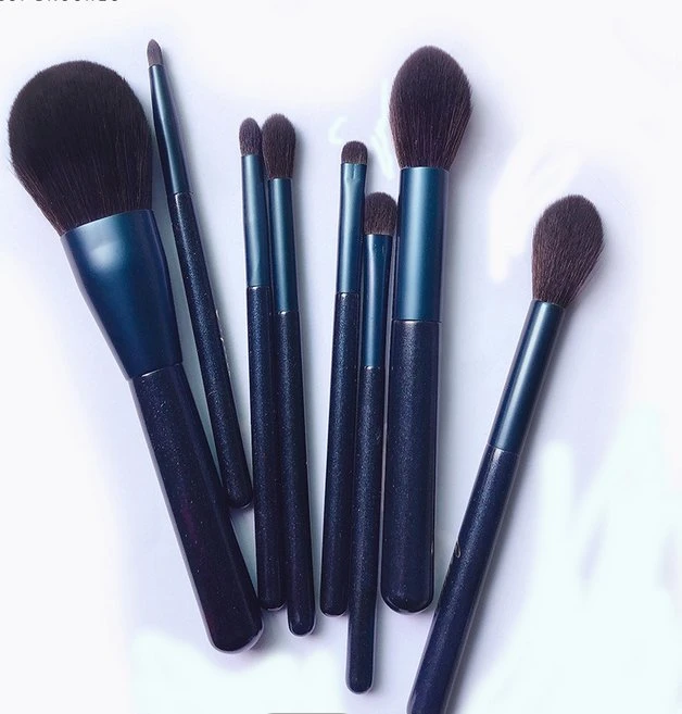 8 PCS Set Blue Magic Brush Soft para la piel fácil Herramientas de maquillaje simple Maquillaje