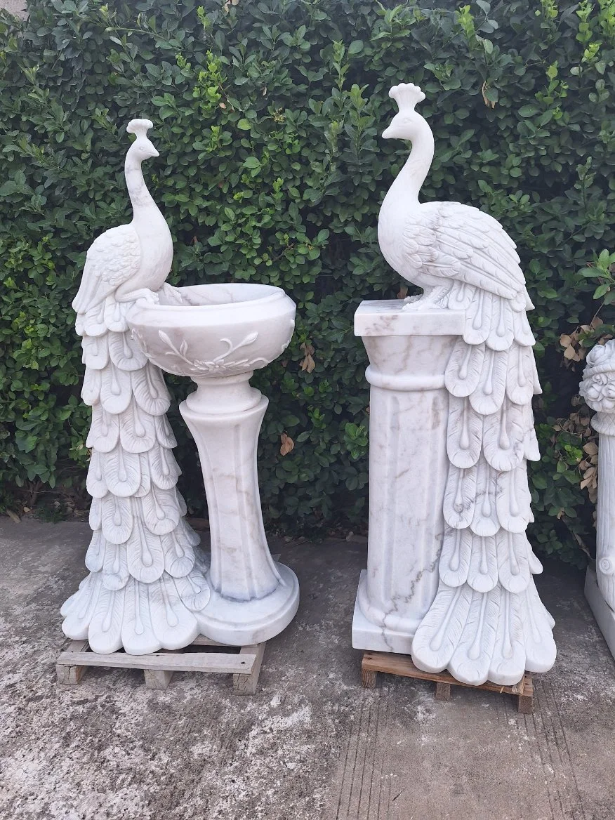 Handmade Garden Sculpture Natural Stone Marble Flowerpots for Sale (SYFP-065)