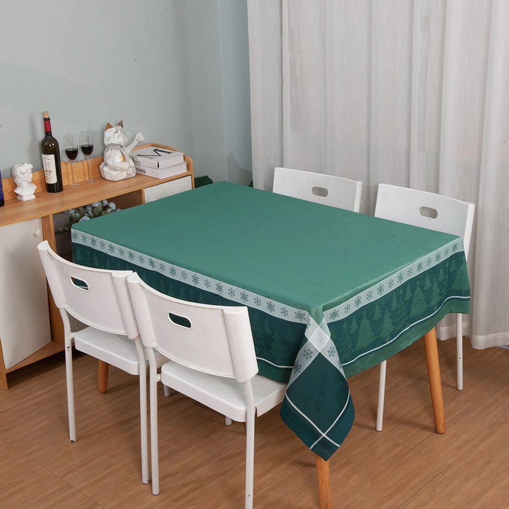 Water Proof Yarn Dyed Polyester Jacquard Tablecloth for Christmas