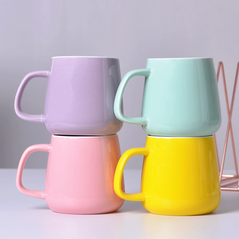 Ceramic Mug Porcelain Dinnerware Pure Glazed Cup Teaset Kitchen Utensils Decoration with Customized Color Pattern Logo and Design