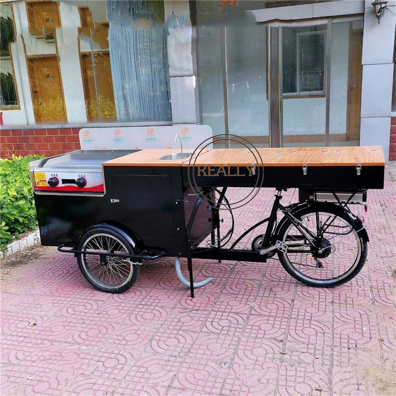 350W Electric Bicycle Pedal Spinning Bike Foldable Cabinet Food Vending Cart Electric Tricycle Cargo Bike